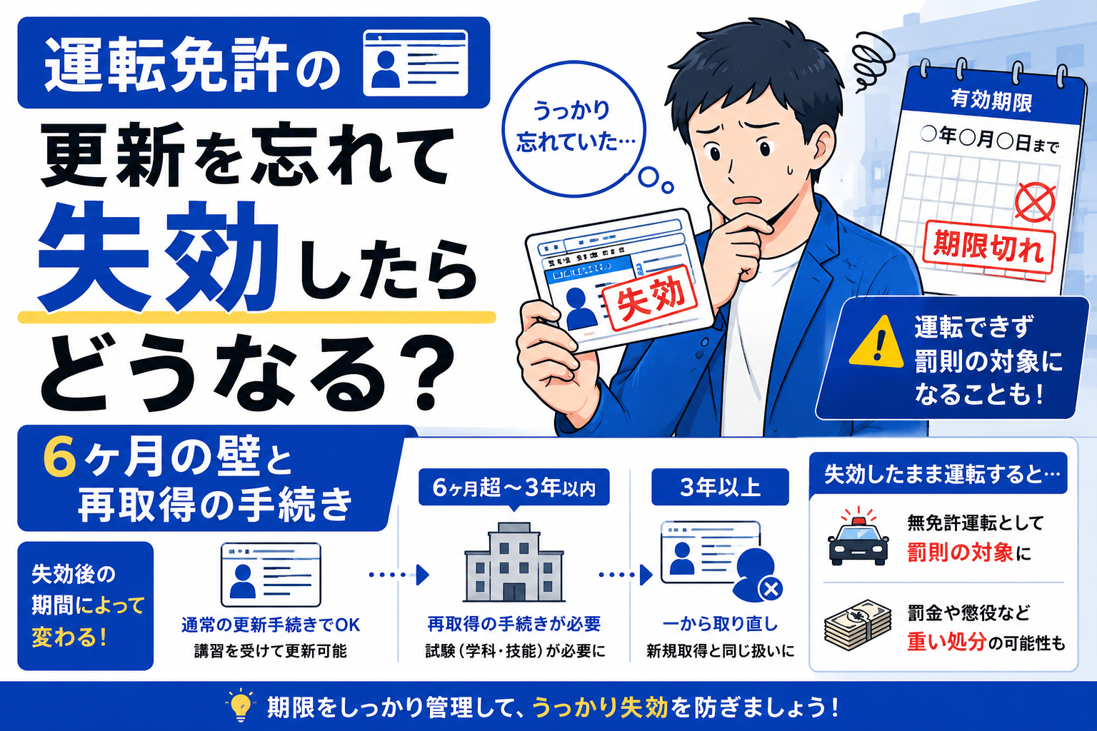 運転免許証の有効期限を確認する個人事業主